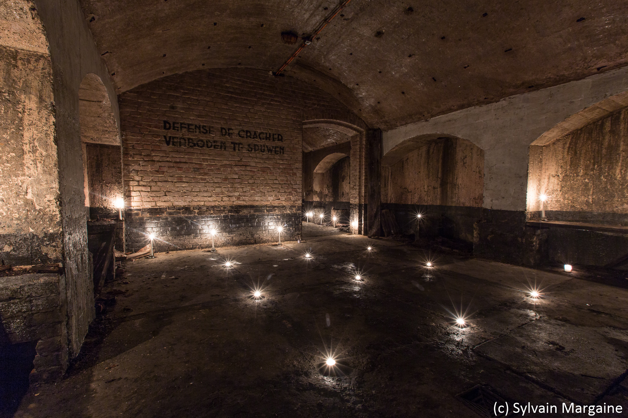 Interior of the hidden air raid shelter under Place du Jeu de Balle